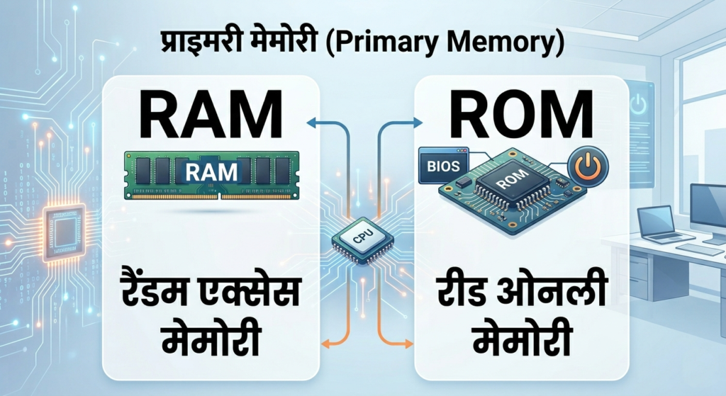 Primary Memory के 2 प्रकार (Types of Primary Memory)