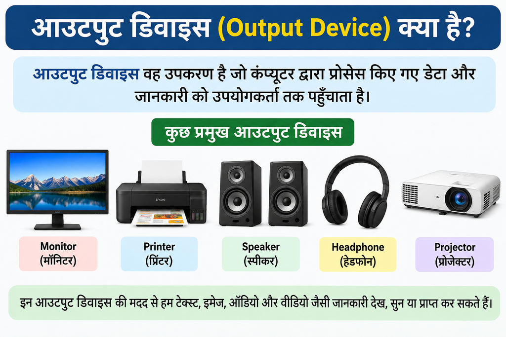 आउटपुट डिवाइस (Output Device) क्या है?