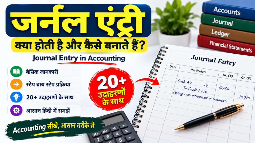 जर्नल एंट्री क्या होती है और कैसे बनाते हैं? 20+ उदाहरणों के साथ आसान हिंदी में पूरा लेख।