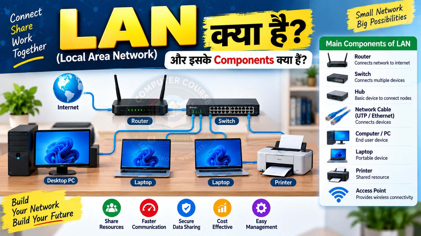 LAN (Local Area Network) क्या है और इसके Components क्या हैं?