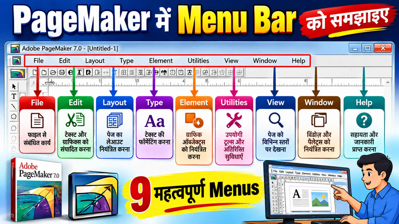 PageMaker 7.0 की Menu Bar क्या है?