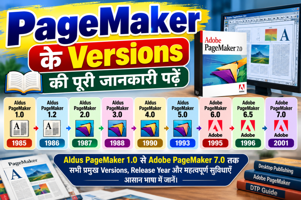 PageMaker के Versions: 10+ महत्वपूर्ण संस्करण और उनकी पूरी जानकारी
