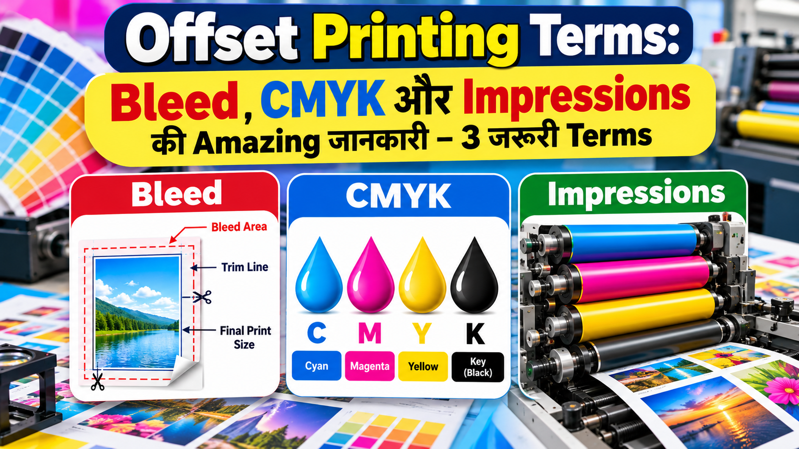 Offset Printing Terms: Bleed, CMYK और Impressions की Amazing जानकारी – 3 जरूरी