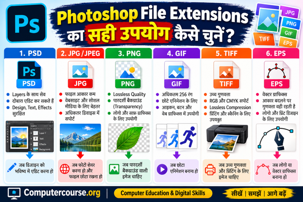 Photoshop File Extensions का सही उपयोग कैसे चुनें?
